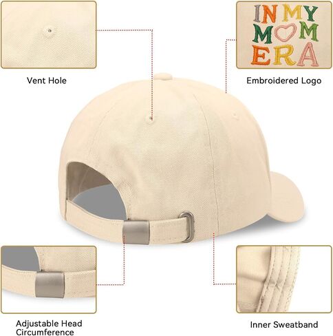 in My Mom Era Hat, Mom Gifts from Daughter Son, Embroidery Adjustable Cotton Baseball Cap Mama Hat in Saudi Arabia