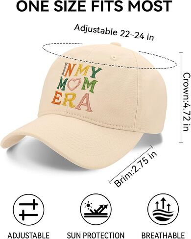 in My Mom Era Hat, Mom Gifts from Daughter Son, Embroidery Adjustable Cotton Baseball Cap Mama Hat in Saudi Arabia