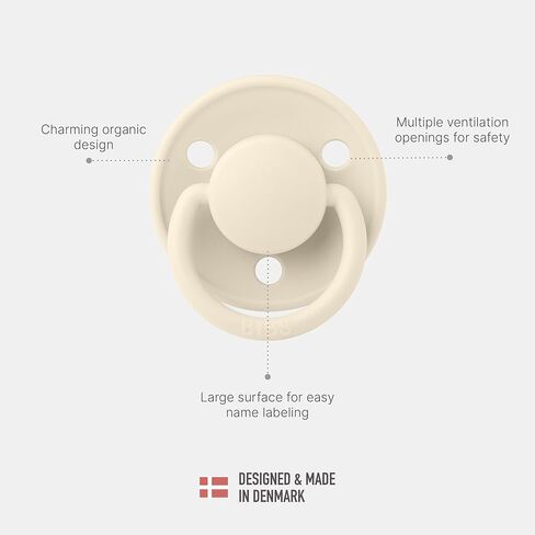 BIBS Pacifiers - De Lux Collection | BPA-Free Baby Pacifier | Made in Denmark | Set of 2 Ivory/Sage Color Premium Soothers | Size 6-18 Months in Saudi Arabia