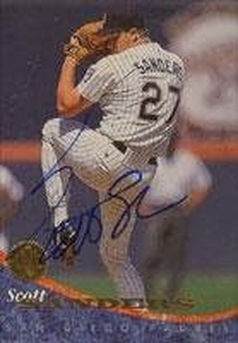 Scott Sanders San Diego Padres 1994 Leaf Set Card. يأتي هذا العنصر مع شهادة أصالة من رياضة السيارات. موقعة - بطاقات البيسبول موقعة in Kuwait