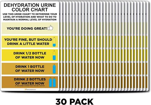 "Urine Color Hydration Chart" Gloss Laminated Adhesive Durable Vinyl Decal - 6x9.16 - Sign by Graphical Warehouse - Safety and Security Signage (1) in Kuwait