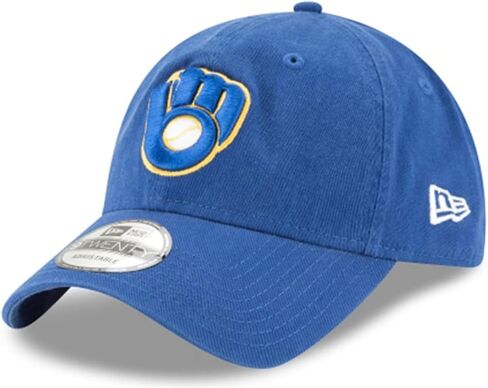 New Era MLB Core Classic 9TWENTY Alternate Team Logo Adjustable Hat Cap One Size Fits All - Milwaukee Brewers Blue in Kuwait