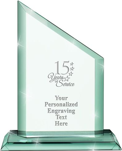 7.5" Personalized Crystal Trophy- Achievement Ivy Jade Crystal Award with Customized Engraving Prime in Saudi Arabia