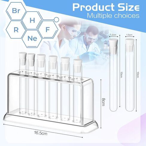 6 PCS Glass Clinder Cylinder Set 5ml 10ml 25ml 50ml 100ml 250ml test plass مع رف لعلوم المختبرات لوازم العلوم المنزلية مع مختبر مختبر DIY in Saudi Arabia