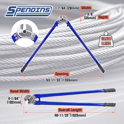 18 "قاطع حبل الأسلاك الثقيلة ، قطع الأسلاك الفولاذية مع تصميم المقبض المريح ، وقطع قطع الكابلات المتصلب حتى 5/16" لحبل الأسلاك ، والأسلاك الفولاذ المقاوم للصدأ ، وكابلات النحاس والألومنيوم in Kuwait