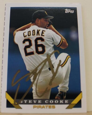 Steve Cooke Pittsburgh Pirates Autographed 1993 Topps #716. This item comes with a certificate of authenticity from Autograph-Sports. Autographed - Autographed Baseball Cards in Saudi Arabia