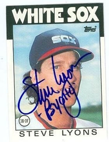 Steve Lyons autographed baseball card (Chicago Sox) 1986 Topps #67T Traded inscribed Psycho - MLB Autographed Baseball Cards in Saudi Arabia