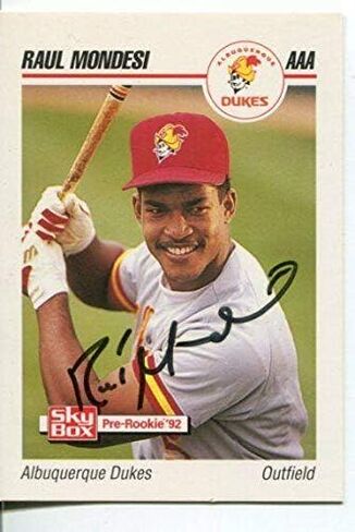 Raul Mondesi Albuquerque Dukes 1992 Skybox Minor Lea Signed Autograph Photo Card - Baseball Slabbed Autographed Cards in Saudi Arabia