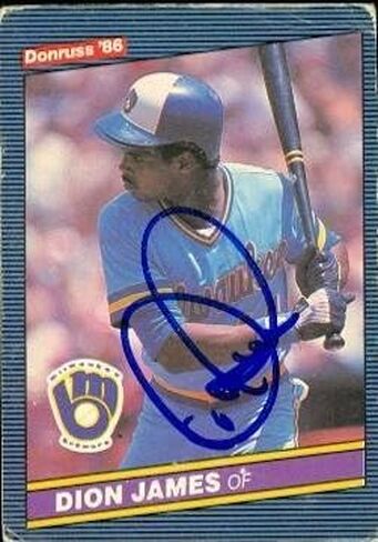 قام ديون جيمس بتوقيع بطاقة البيسبول (Milwaukee Brewers) 1986 Donruss #89 - بطاقات كرة موقعة in Saudi Arabia
