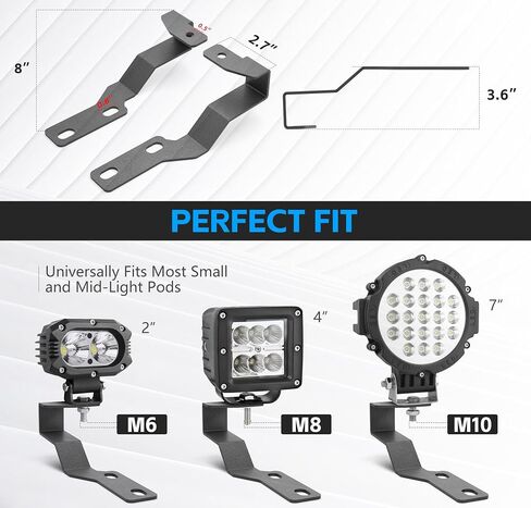 Ditch Light Brackets Hing Hinge Mount Brackets Kit for Auxiliary Offroad LED Pods Lead Light Light متوافق مع Toyota Tacoma 2016 2017 2018 2019 2020 2021 2022 2023 (Black ، 2pcs) in Saudi Arabia