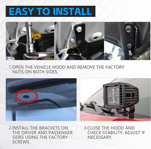 Ditch Light Brackets Hing Hinge Mount Brackets Kit for Auxiliary Offroad LED Pods Lead Light Light متوافق مع Toyota Tacoma 2016 2017 2018 2019 2020 2021 2022 2023 (Black ، 2pcs) in Saudi Arabia