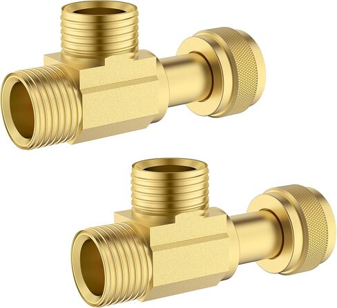 2 PCS النحاس النحاس Stop STOP ADD-A-TEE صمام ، 3/8 "مدخل ضغط × 3/8" سهلة توصيل TEE مع حشية الختم المدمجة لحنفية ، تركيب الأنابيب ، موصل أنابيب النحاس للسباكة in Kuwait