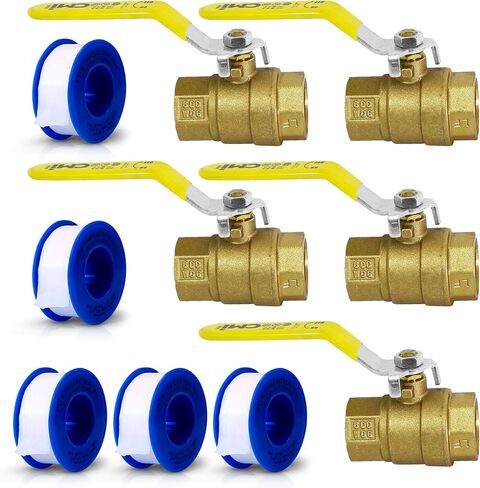 CMI Inc - 1-1/2" Brass Ball Valve, Female Threaded Full Port, NPT Water Shut-Off Valve with Handle for Irrigation, For Hot & Cold Pipes, Home Pool Commercial use - 3 Pack in Kuwait