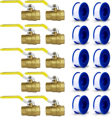 CMI Inc - 1-1/2" Brass Ball Valve, Female Threaded Full Port, NPT Water Shut-Off Valve with Handle for Irrigation, For Hot & Cold Pipes, Home Pool Commercial use - 3 Pack in Kuwait
