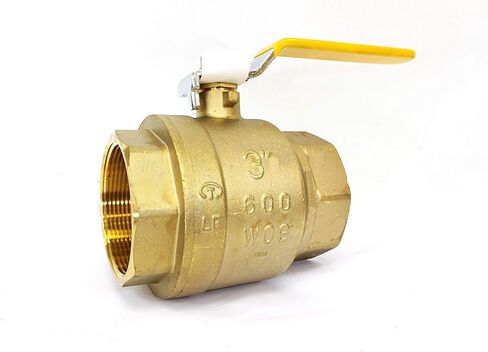 CMI Inc - 1-1/2" Brass Ball Valve, Female Threaded Full Port, NPT Water Shut-Off Valve with Handle for Irrigation, For Hot & Cold Pipes, Home Pool Commercial use - 3 Pack in Kuwait