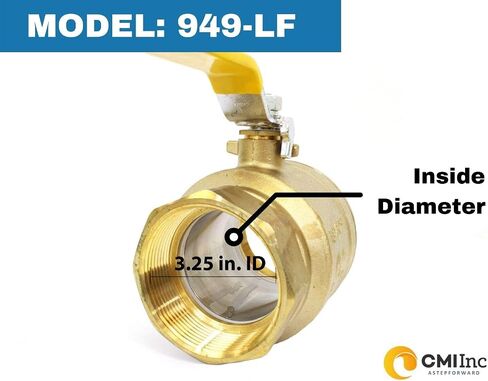 CMI Inc - 1-1/2" Brass Ball Valve, Female Threaded Full Port, NPT Water Shut-Off Valve with Handle for Irrigation, For Hot & Cold Pipes, Home Pool Commercial use - 3 Pack in Kuwait