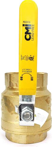 CMI Inc - 1-1/2" Brass Ball Valve, Female Threaded Full Port, NPT Water Shut-Off Valve with Handle for Irrigation, For Hot & Cold Pipes, Home Pool Commercial use - 3 Pack in Kuwait