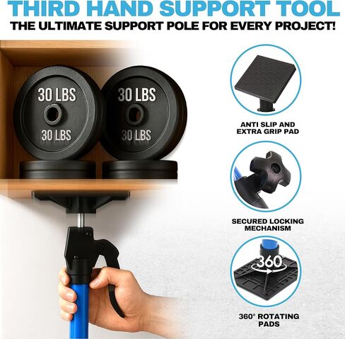 Dual Third Hand Tool Cabinet Jack with Adjustable Support Pole, 120 LB Capacity - Third Hand Jack Rod Tool for Installing Cabinets | 3rd Hand Support System for Upper Cabinet Lift - 2 Pack in Kuwait