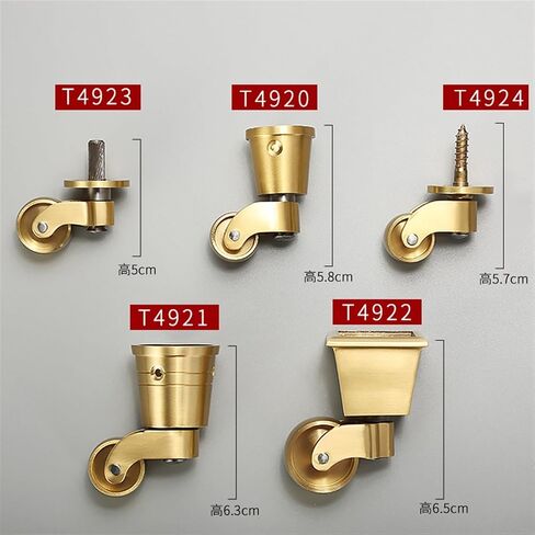 1PCS العجلات النحاسية النحاسية/العجلات المعدنية عجلات صغيرة الأثاث العجلات (الفضة) in Saudi Arabia