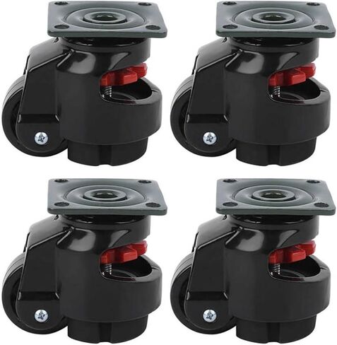 Leveling Machine Caster GD-40 4Pcs Top Plate Leveling Wheel with Retractable NBR Pad(42x42mm) in Saudi Arabia