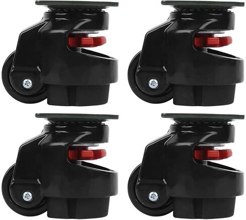 Leveling Machine Caster GD-40 4Pcs Top Plate Leveling Wheel with Retractable NBR Pad(42x42mm) in Saudi Arabia
