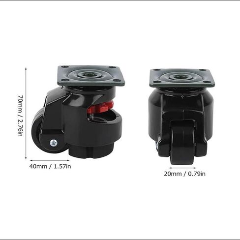 Leveling Machine Caster GD-40 4Pcs Top Plate Leveling Wheel with Retractable NBR Pad(42x42mm) in Saudi Arabia