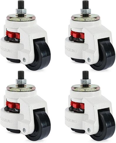 4Pcs GD-40S-3/8 Nylon Wheel and NBR Pad Leveling Caster 220 Lbs Stem Mounted in Saudi Arabia