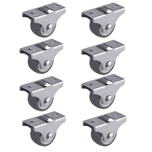 8PCS Duty Fixed Casters with Rigid Non-Swivel Base Ball Bearing Trolley Wheels Top Plate 1 Inch in Saudi Arabia