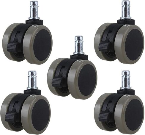 2 Inch Office Chair Swivel Casters Furniture Wheels Grip Ring Stem with Brake 5Pcs in Saudi Arabia