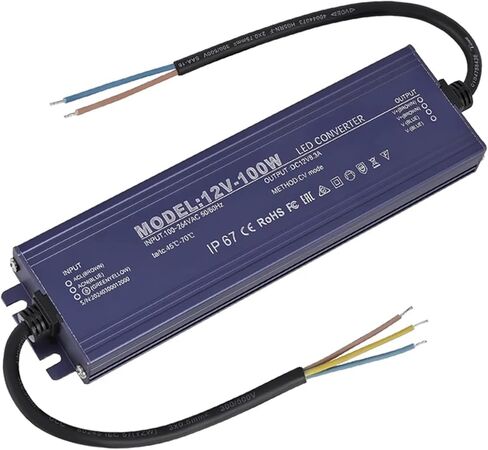A76x-12V LED Driver IP67 مقاوم للماء 12 فولت 100W محول إمدادات الطاقة 100-264V AC إلى 12VOLT DC ناتج الجهد المنخفض ، للضوء in Saudi Arabia