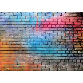 AIIKES 7x5FT Colorful Brick Wall Photo Backdrop 80's Hip Hop Disco Baby Birthday Wedding Graduation Themed Party Photography Background Fashion Decor Studio Photo Booth 11-502