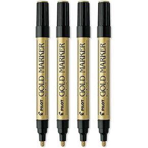 Pilot Gold Metallic Permanent Paint Markers, Medium Point, 4-PACK(41700)
