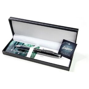 قلم هدايا مسيحي كل شيء ممكن مع كتاب منقوش وإضاءة LED - مارك 9:23 - أقلام آية الكتاب المقدس الفاخرة مع قلم - أقلام الكتاب المقدس الملهمة - أقلام مسيحية للنساء والرجال in Kuwait