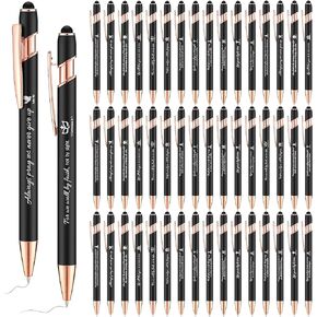 48 Pcs Bible Verse Ballpoint Pens Christian Pens Bulk Inspirational Quotes Pens Bible Scripture Black Ink Pens Motivational Pen for Women Men Office School Writing Gifts (Black, Bible Verse)