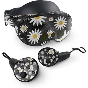 MightySkins Glossy Glitter Skin Compatible with Meta Quest Pro - Daisies | Protective, Durable High-Gloss Glitter Finish | Easy to Apply, Remove, and Change Styles | Made in The USA