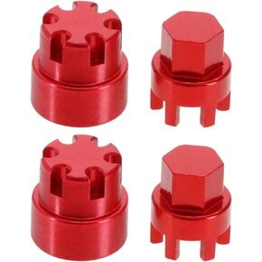 4PCS M2 Wheel Nut Cap RC Car Wheel Dust Nut CNC Aluminium Locking Hub for 1/24 RC Crawler Cars Compatible with Axial SCX24 Deadbolt JLU Gladiator Bronco, Black