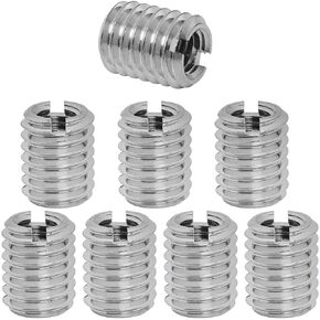 Thread Reducing Nut LUORNG 8PCS Female M5 to Male M8 12mm / 0.47inch Length Stainless Steel Pipe Fitting Reducer Adapter Fastener Accessory, Self Tapping Thread Insert