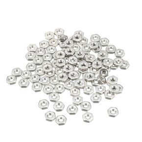 uxcell Hex Nuts, 2#-56 Fine Thread Hexagon Nut, Stainless Steel 304, Pack of 100