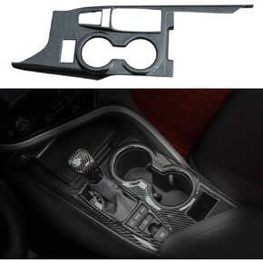 XITER 1Pcs ABS Carbon Fiber Black Gear Shift Knob Console Panel Trims Cover Cup Holder Decor Sticker for Toyota Camry LE SE TRD SE 2018 2019 2020 2021 2022 2023 2024-Without Seat Heater Switch