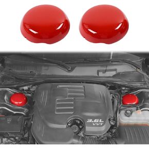JWWY Engine Compartment Suspension Engine Bay Suspension Trim Hanging Cover for 2009-2024+ Dodge Challenger Charger Engine Accessories, ABS Red 2pcs