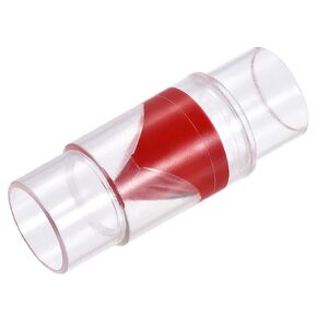 MECCANIXITY Non Return Check Valves, 1-1/8 Inch Dia. One Way Inline Hose Connector for Water Tank Pump, Plastic Red Clear Pack of 2