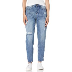 YMI Women's Junior Dream High-Rise Balloon Fit Rolled Cuff Ankle Jean