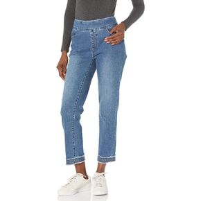 Women's Pull on Ankle Jean Pant with Real Front and Back Pockets and Hem Band