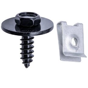 Rexka 25 Sets M4.8 Fender Liner Splash Shield Bumper Cover Screws U Nuts Kit for BMW Mini 07147129160 07129904150 E36 E46 E60 E63 E88 E90