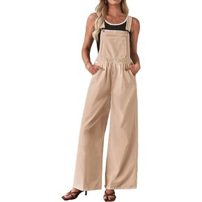 luvamia Denim Overalls for Women Wide Leg One Piece Jean Jumpsuits Fashion Baggy Bib Overall Loose Fit Pleated Pockets