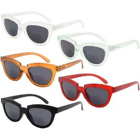 Eyekepper 5-Pack نظارات قراءة ثنائية البؤرة للنساء قارئات ثنائية البؤرة نصف قمر