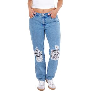 Seven7 Women's Misses Mirrorball Straight Jean