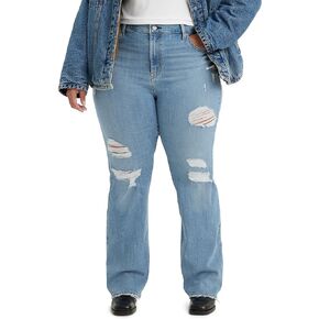 Levi's Women's Plus Size 725 High Rise Bootcut Jeans, (New) Light Indigo Destructed, 34 Regular