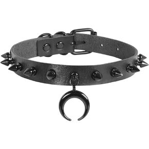 Punk Spike Leather Choker Neckalce for Women Goth Necklaces Spiked Choker Punk Rock Collar Halloween Costume Jewelry Gothic Accessories