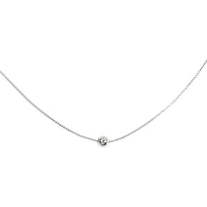 Minimalist Single Ball Chokers Necklace Sterling Silver Delicate Good Luck Bead Chain Adjustable for Women Girls Nice Gifts